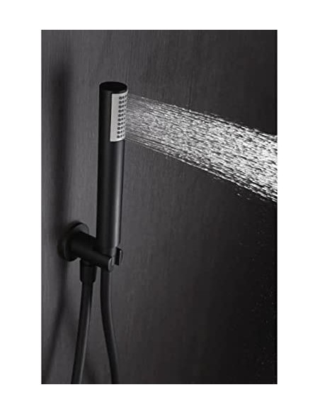 CONJUNTO DE DUCHA TERMOSTATICO EMPOTRAR COLOR BLACK GUN METAL MODELO TOP DE IMEX