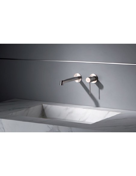 GRIFO DE LAVABO EMPOTRADO MONOMANDO NIQUEL CEPILLADO MODELO LINE DE IMEX