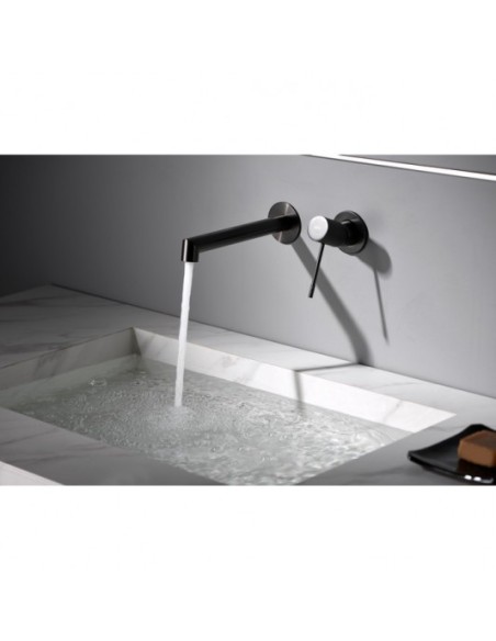 GRIFO DE LAVABO EMPOTRADO MONOMANDO BLACK GUN METAL MODELO LINE DE IMEX