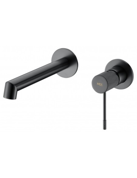 GRIFO DE LAVABO EMPOTRADO MONOMANDO BLACK GUN METAL MODELO LINE DE IMEX