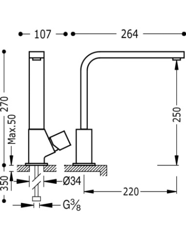 GRIFO MONOMANDO FREGADERO VERTICAL...