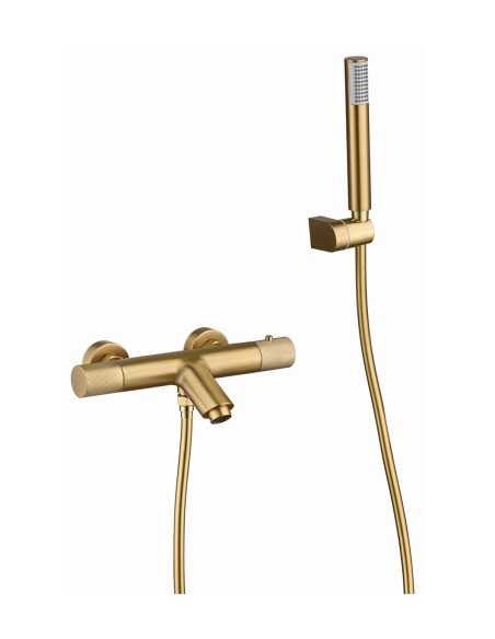 GRIFO TERMOSTATICO BAÑERA/DUCHA COLOR ORO CEPILLADO DEL MODELO LINE DE IMEX
