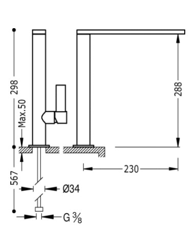GRIFO MONOMANDO FREGADERO VERTICAL...