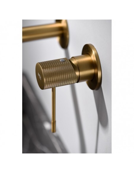 GRIFO DE LAVABO EMPOTRADO MONOMANDO ORO CEPILLADO MODELO LINE DE IMEX