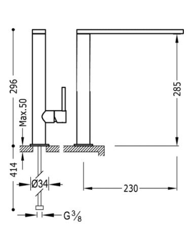 GRIFO FREGADERO VERTICAL MAX-TRESS...