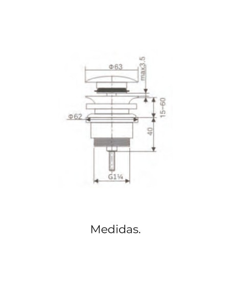 VALVULA DESAGUE CLICK-CLACK COLOR NEGRO MATE DE IMEX