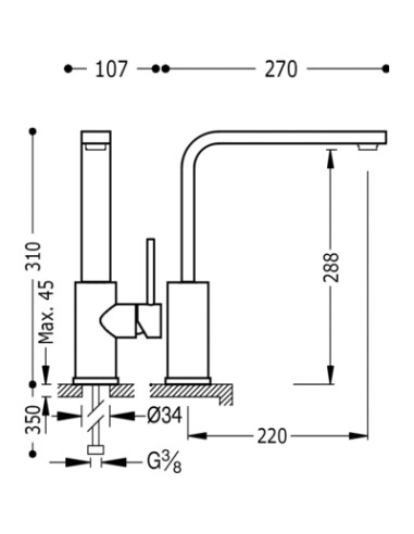 GRIFO MONOMANDO FREGADERO VERTICAL...