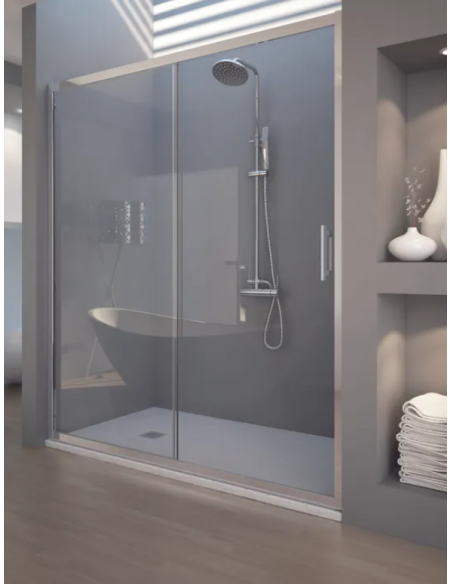 MAMPARA DUCHA MODELO VITTA REF. VT-210 ACABADO TRANSPARENTE CROMO