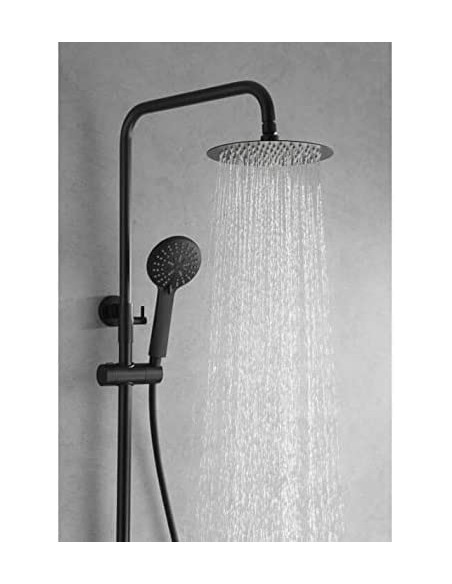 COLUMNA DE DUCHA MODELO BELGICA NEGRO MATE MONOMANDO DE IMEX