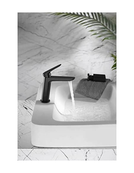 MONOMANDO LAVABO NEGRO MATE MODELO BELGICA DE IMEX