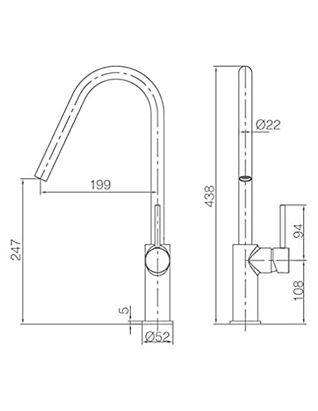 GRIFO DE FREGADOR MODELO KENIA DE IMEX