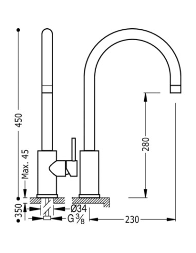 GRIFO MONOMANDO COCINA MAX-TRES