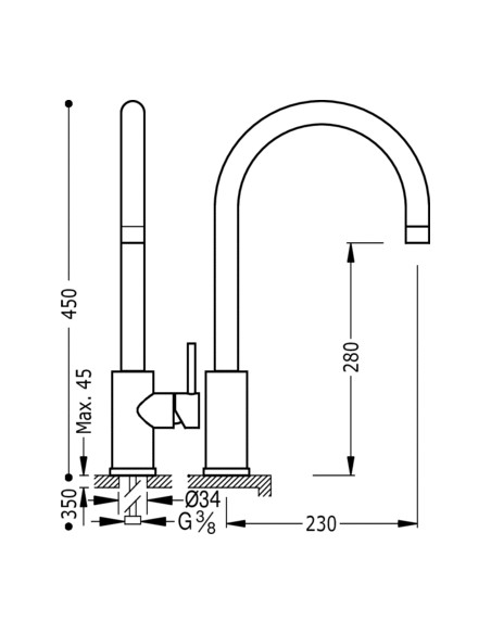 GRIFO MONOMANDO COCINA MAX-TRES