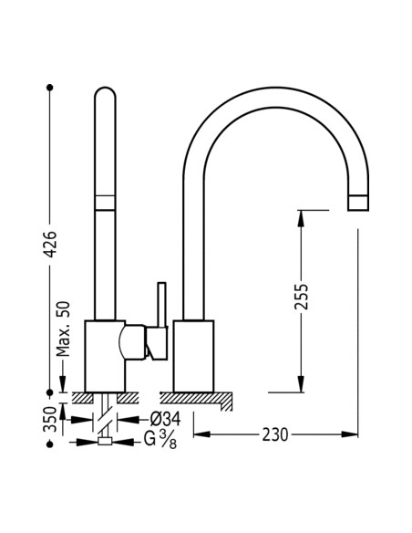 GRIFO MONOMANDO PARA COCINA MAX-TRESS