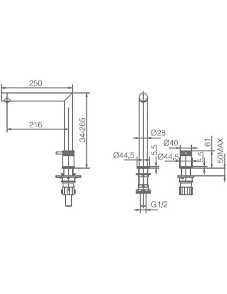 GRIFO DE FREGADOR ESCAMOTEABLE PARA VENTANA MODELO ITACA DE IMEX