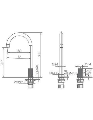 GRIFO DE FREGADOR ENCASTRABLE MODELO... GRIFO DE FREGADOR ENCASTRABLE MODELO...