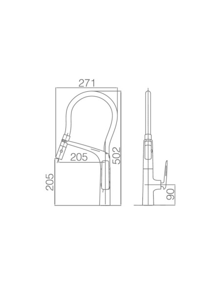 GRIFO DE FREGADOR MONOMANDO MODELO LANZAROTE DE IMEX