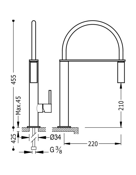 GRIFO MONOMANDO TRES EXCLUSIVE CROMO