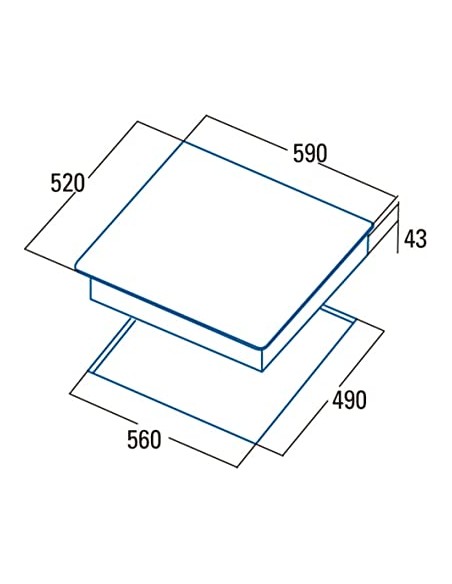 ENCIMERA CRISTAL GAS 4 FGOS. BLANCA CATA