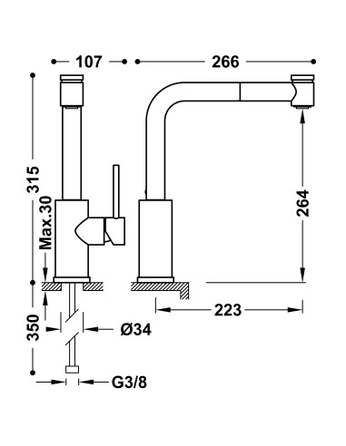GRIFO DE COCINA CON CAÑO EXTRAIBLE