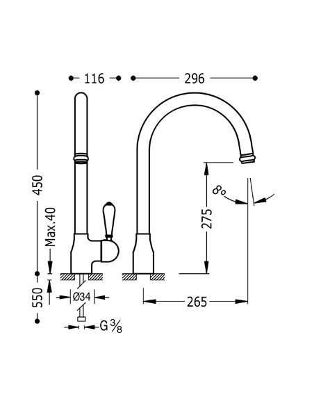 GRIFO MONOMANDO PARA COCINA CON CAÑO EXTRAIBLE