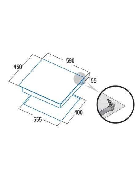 ENCIMERA CRISTA GAS MODELO CCI5003BK DE 3 FGOS. CATA