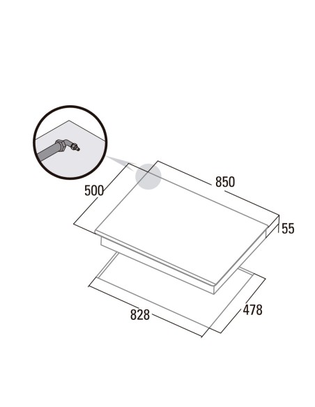 ENCIMERA A GAS 5 FGOS. INOX  MODELO LGI9041X CATA