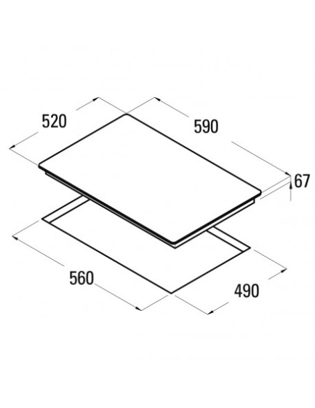 PLACA VITROCERAMICA MODELO TD 6003 BK DE 3 FUEGOS CATA