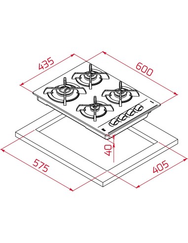 COCINA GAS TEKA 4 FGS. TOTAL GBC...