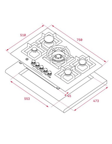 COCINA GAS TEKA DE 5 FUEGOS MODELO...