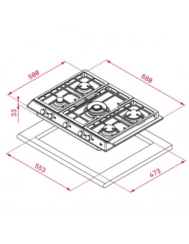 COCINA A GAS TEKA 5 FGS. TOTAL EX...