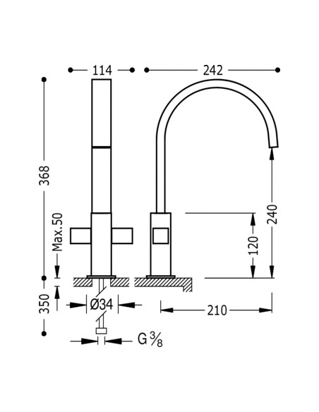 GRIFO BIMANDO PARA COCINA