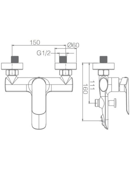 GRIFO MONOMANDO IMEX DE BAÑERA MODELO URAL CROMADO