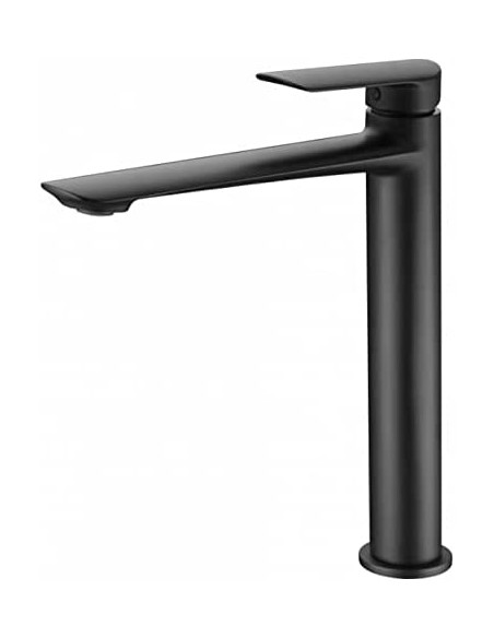 GRIFO DE LAVABO IMEX MONOMANDO ALTO NEGRO MATE MODELO URAL