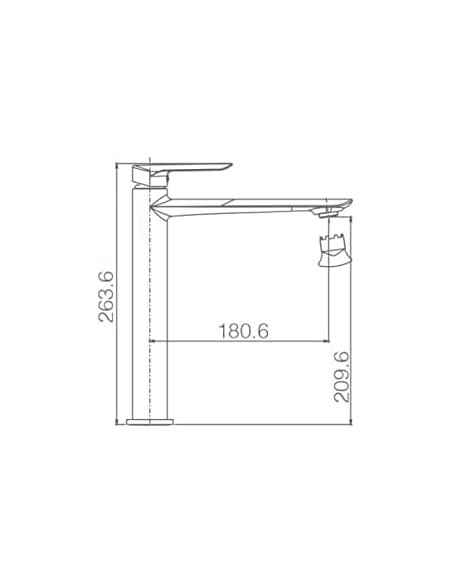GRIFO DE LAVABO IMEX MONOMANDO ALTO NEGRO MATE MODELO URAL