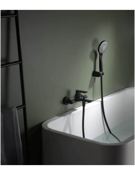 GRIFO MONOMANDO IMEX DE BAÑERA MODELO URAL NEGRO MATE