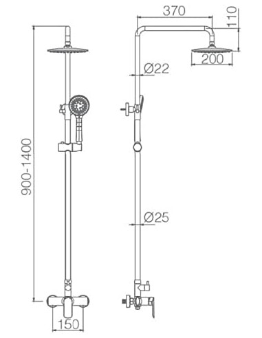 COLUMNA DE DUCHA IMEX MODELO URAL...