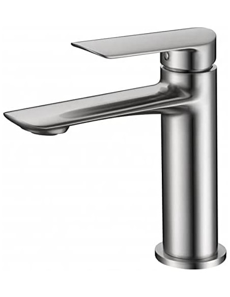 GRIFO DE LAVABO IMEX MONOMANDO NIQUEL CEPILLADO MODELO URAL