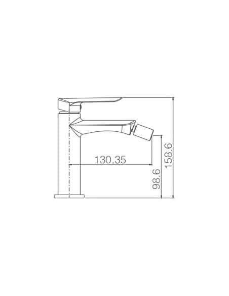GRIFO DE BIDE IMEX MONOMANDO NIQUEL CEPILLADO MODELO URAL