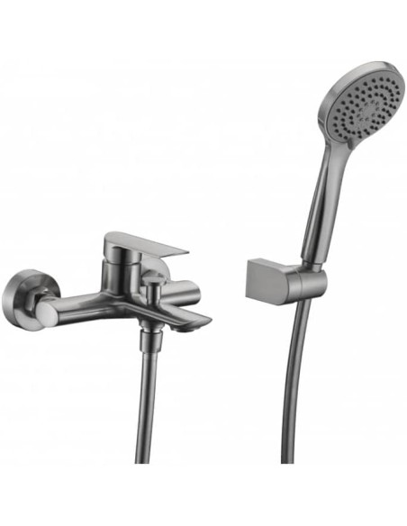 GRIFO MONOMANDO IMEX DE BAÑERA MODELO URAL NIQUEL CEPILLADO