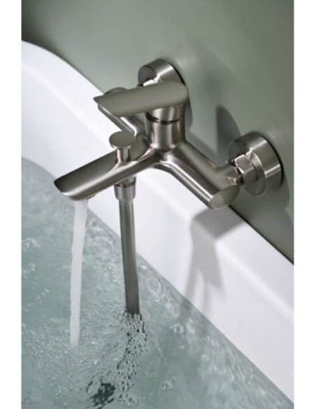 GRIFO MONOMANDO IMEX DE BAÑERA MODELO URAL NIQUEL CEPILLADO