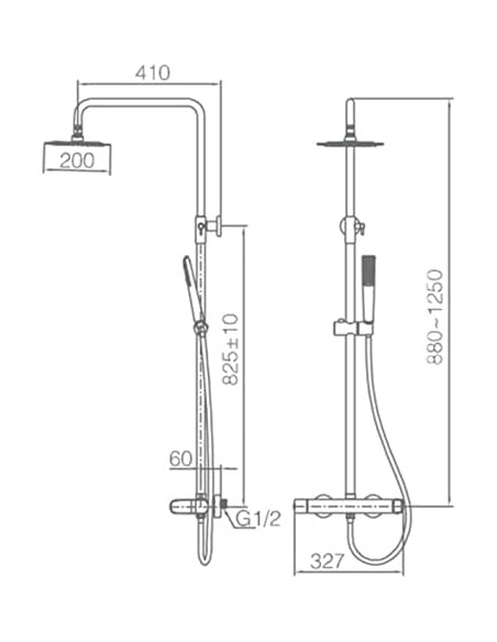 COLUMNA DE DUCHA IMEX MODELO DINAMARCA MONOMANDO CROMADO