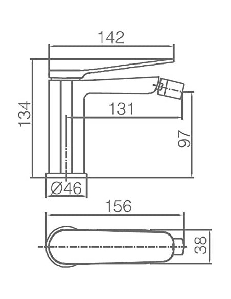 GRIFO DE BIDE IMEX MONOMANDO CROMADO MODELO DINAMARCA