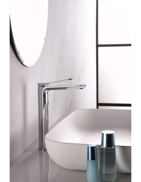 GRIFO DE LAVABO IMEX MONOMANDO ALTO CROMADO MODELO DINAMARCA