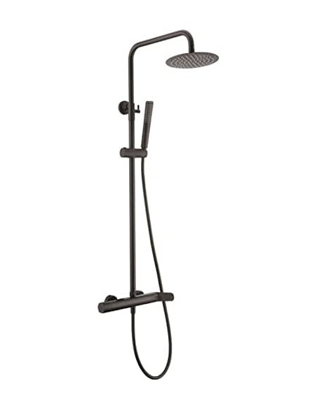 COLUMNA DE DUCHA IMEX MODELO DINAMARCA MONOMANDO NEGRO MATE