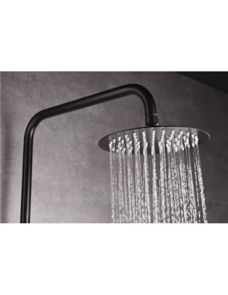 COLUMNA DE DUCHA IMEX MODELO DINAMARCA MONOMANDO NEGRO MATE