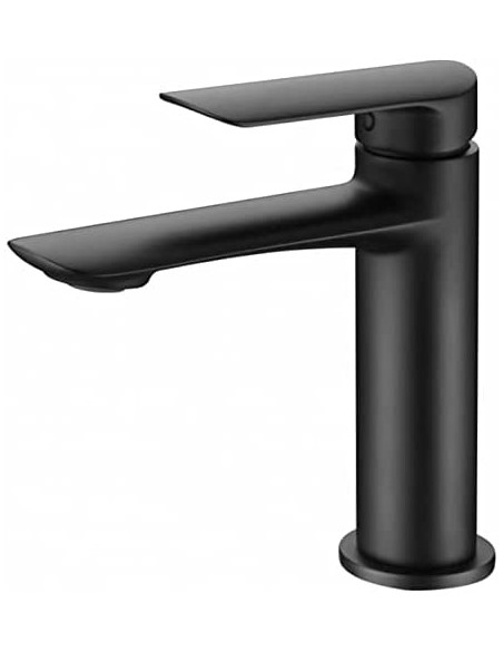 GRIFO DE LAVABO IMEX MONOMANDO NEGRO MATE MODELO URAL
