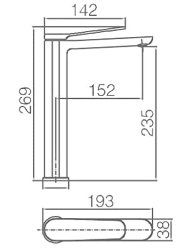 GRIFO DE LAVABO IMEX MONOMANDO ALTO...