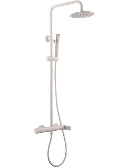 COLUMNA DE DUCHA IMEX MODELO DINAMARCA MONOMANDO BLANCO MATE