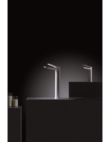 GRIFO DE LAVABO IMEX MONOMANDO BLANCO MATE MODELO DINAMARCA